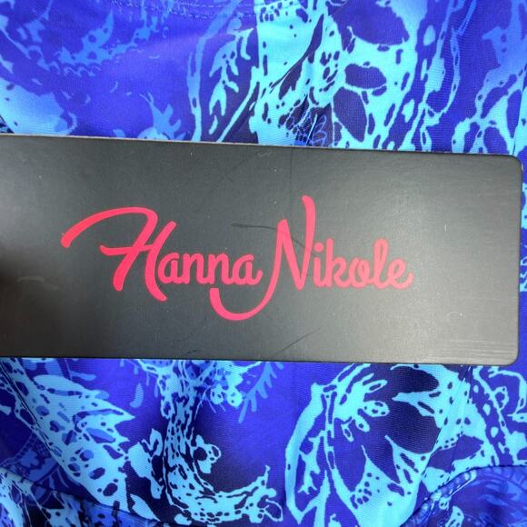 Hanna Nikole Tankini Swimsuit Blue Paisley Print Racerback Sze 24W V-Neck Summer - Picture 9 of 11